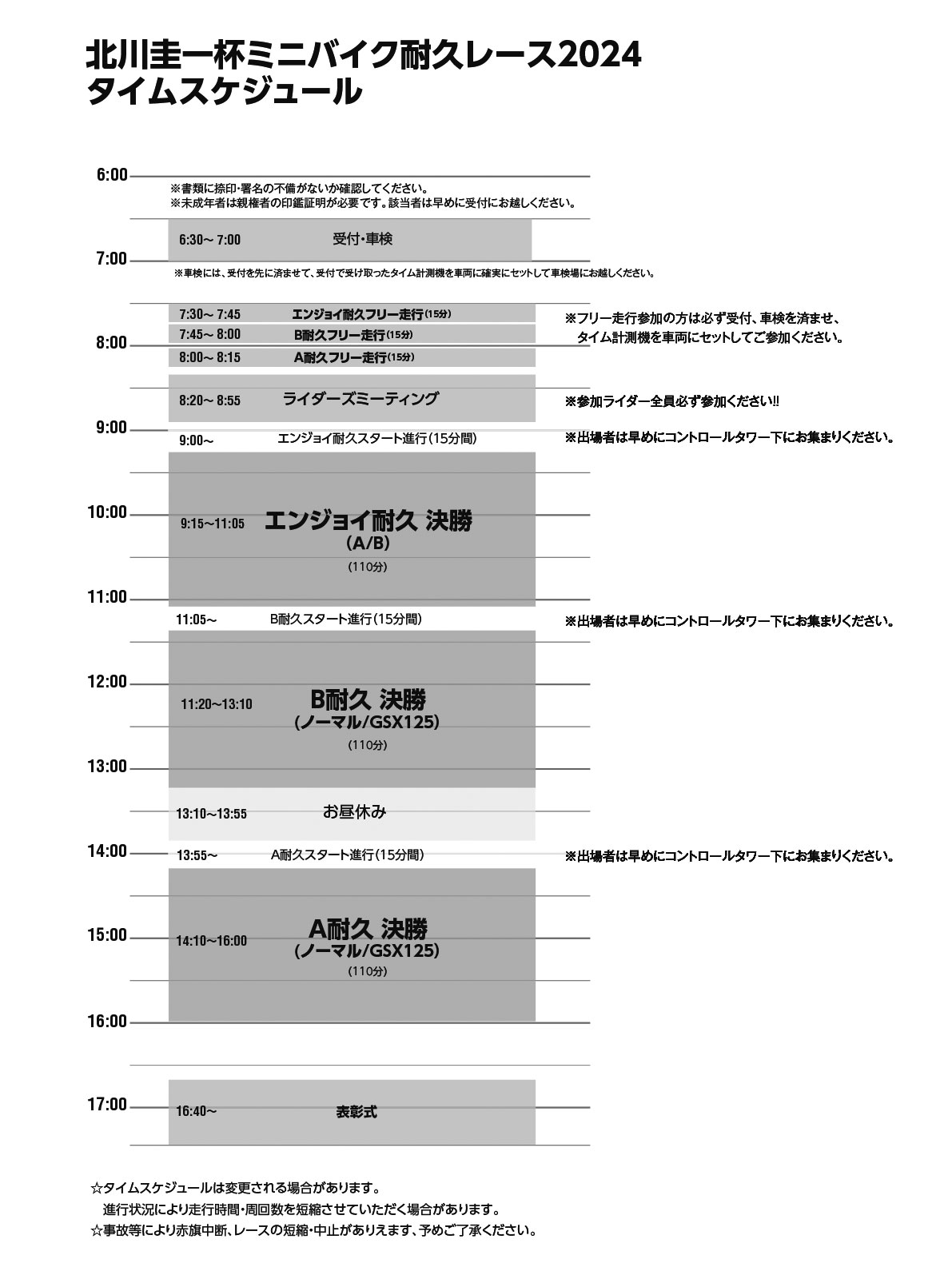 K1cup2024 タイムスケジュール