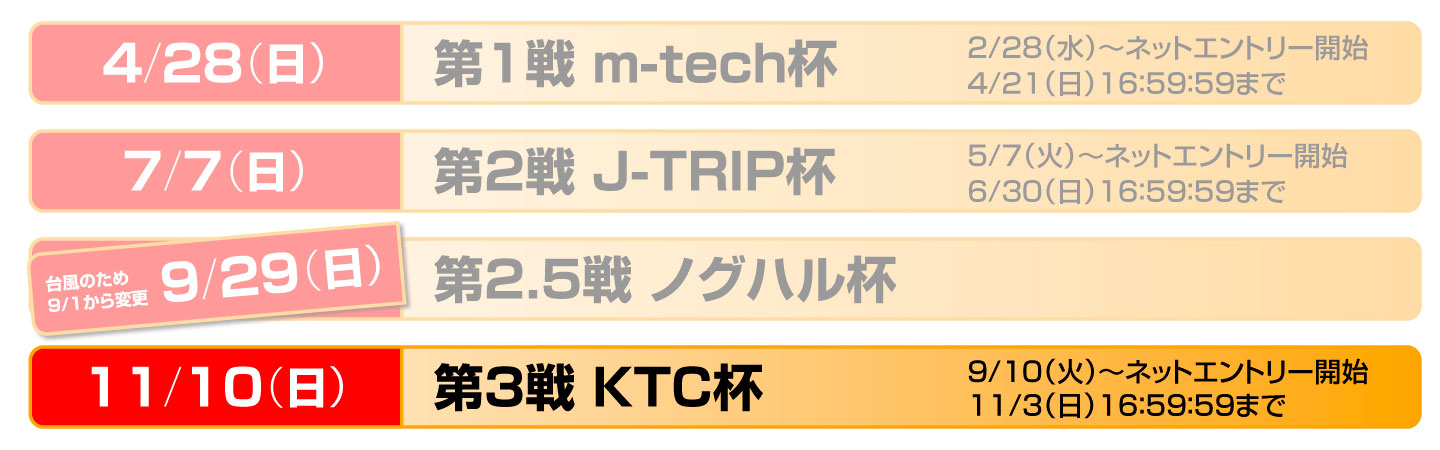 KSLロードレースシリーズ2024日程